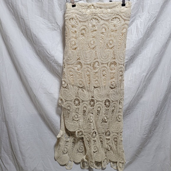 Miss Me Dresses & Skirts - Miss Me Crochet Lace Maxi Skirt Cream Bohemian Festival Women's Medium Lined